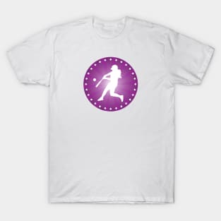 Softball Batter In Purple T-Shirt